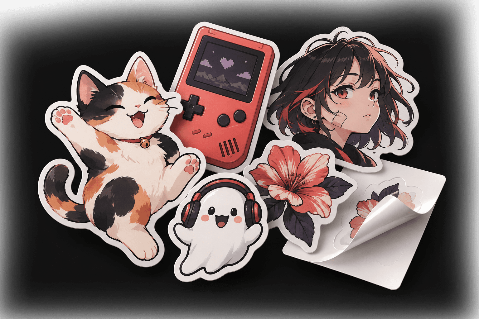 Custom vinyl stickers ready to peel
